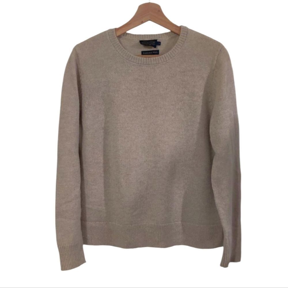 Pendleton Washable 100% Wool Men's Beige Crewneck Sweater Size L